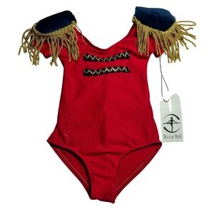 NWT Wear Moi Coralie Majorette Leotard, Red, Size 4/6 years